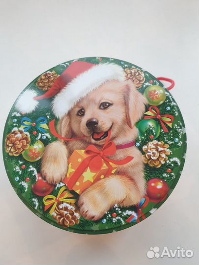 Подарочная металлическая коробка диаметр:15 см