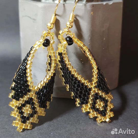 Серьги из японского бисера ручной работы
