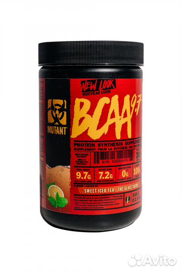 Аминокислоты Mutant bcaa 9.7, 348 г, сладкий чай с