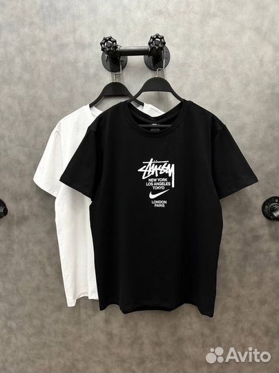 Футболка Nike x Stussy черная оверсайз