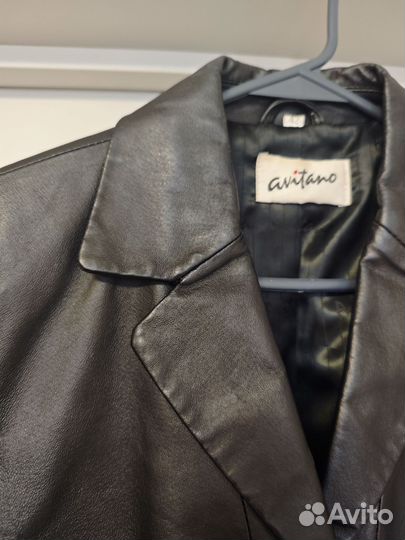 Кожаный пиджак размер 42