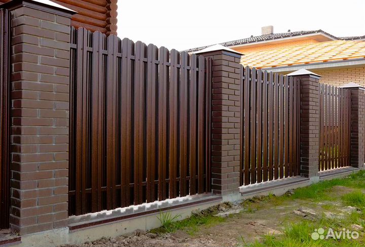 Забор металлический,ворота под ключ