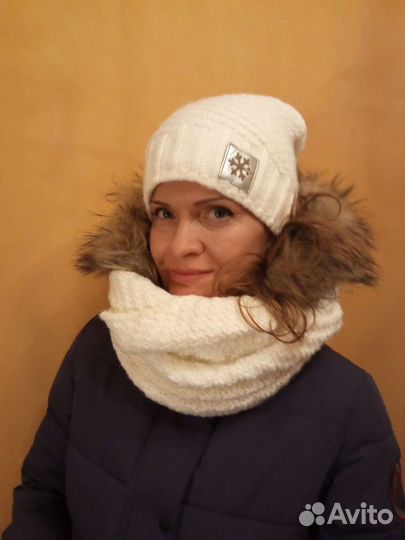 Комплект шапка и снуд женский