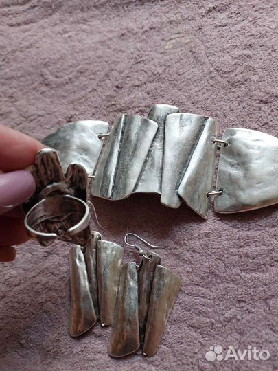 Серьги, кольцо, браслет