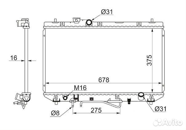 Радиатор двигателя Toyota Camry SV40 4S-FE