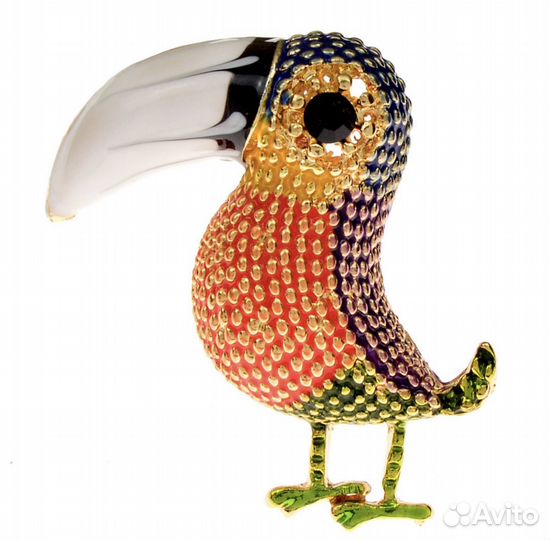 Брошь Попугай Ара