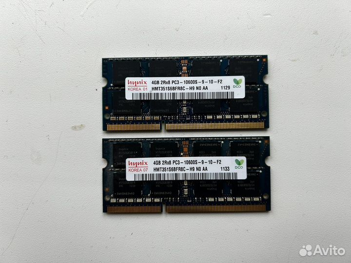 Hynix DDR3 4+4 Гб для ноутбука