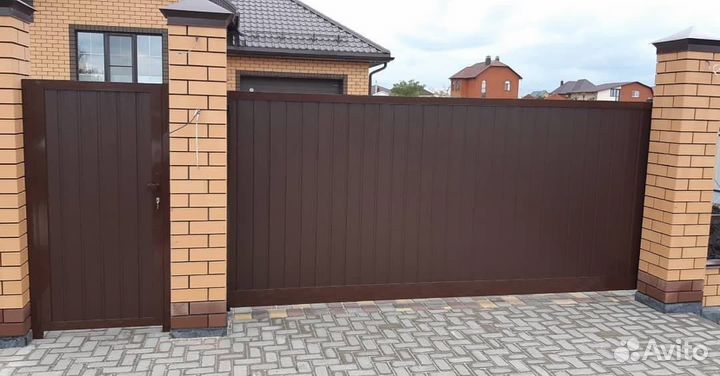 Готовые откатные ворота установка 24-72 ч