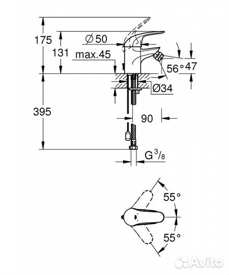 Смеситель для биде grohe (32882000 )