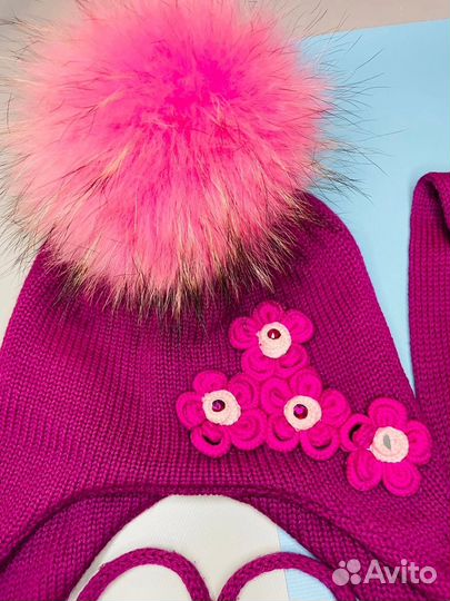 Комплект шапка, шарф из шерсти мериноса Solorana