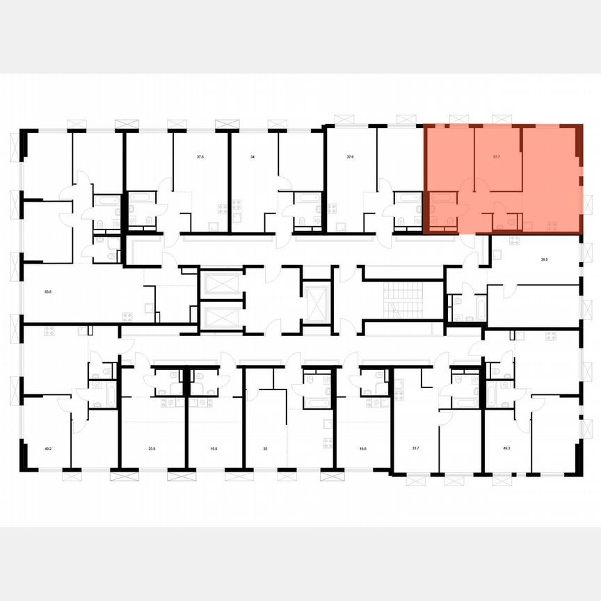 2-к. квартира, 57,7 м², 18/24 эт.