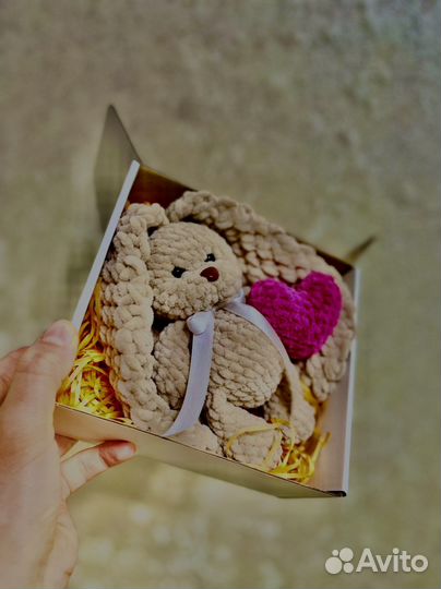 Вязаный зайка плюшевая ручной работы