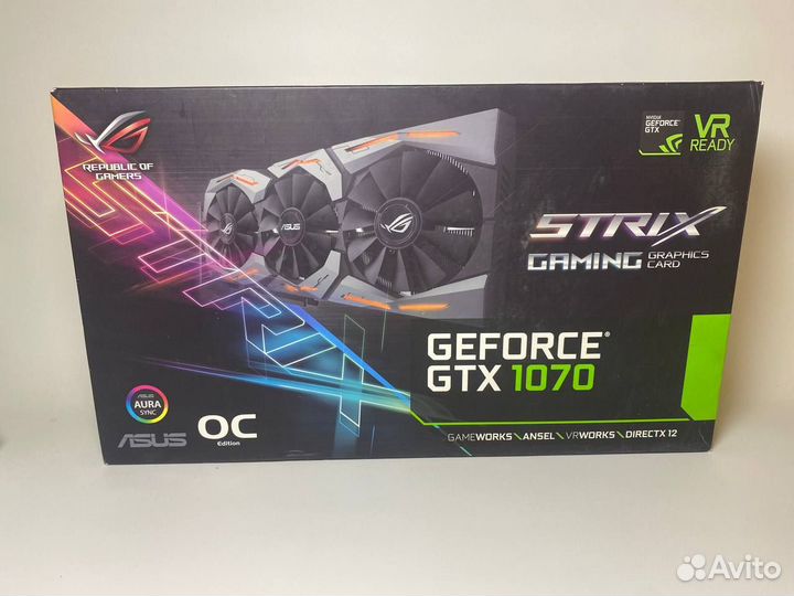 Игровая видеокарта asus strix 1070 OC 8GB