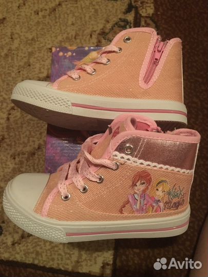 Текстильные ботинки типа кед для девочки