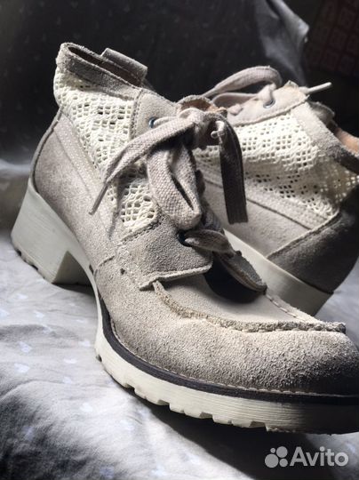 Ботинки жен bronx 40 замш с кружев сеточкой