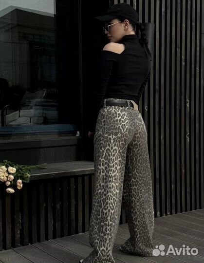 Леопардовые джинсы женские новые