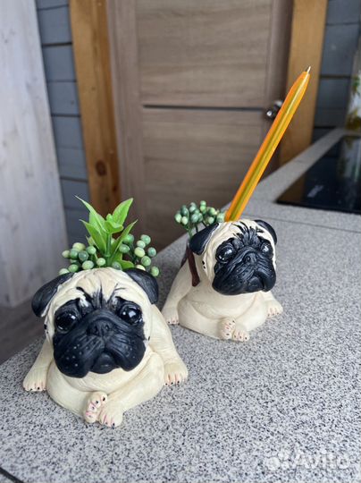 Мопс фигурка, статуэтка, органайзер