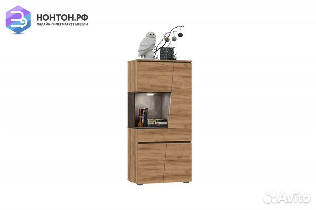 Шкаф Соренто низкий дуб крафт / бетон темный