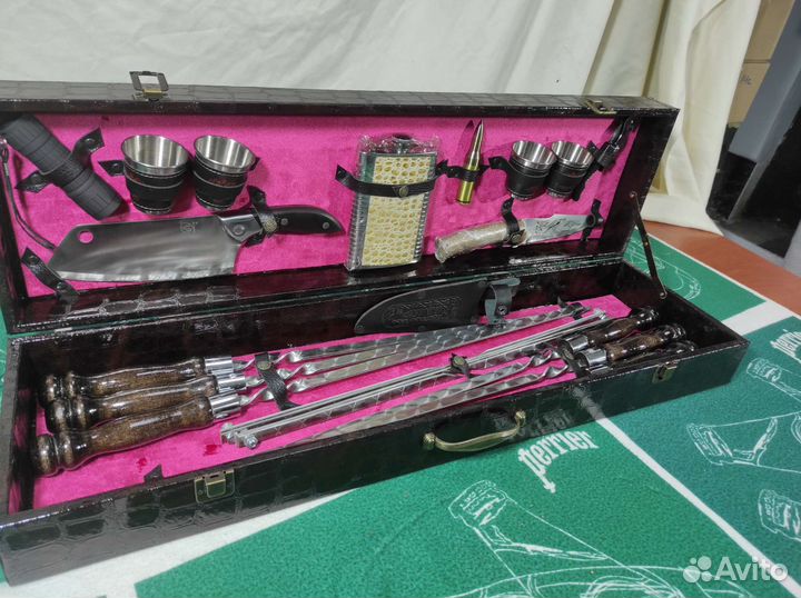 Набор шампуров в кейсе подарочный шампура