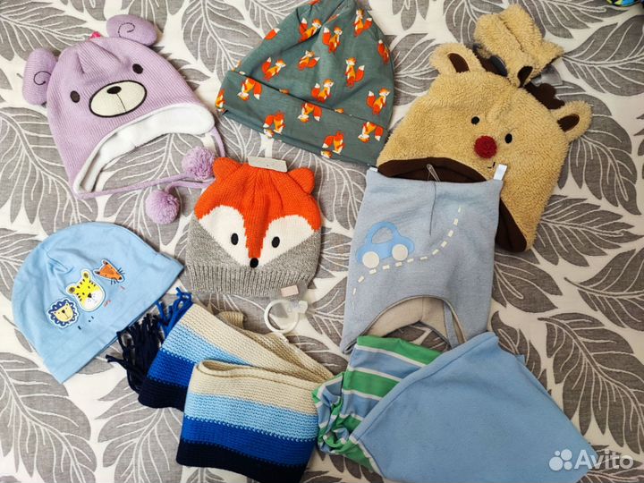 Детские шапки, шарфы новые для девочек и мальчиков