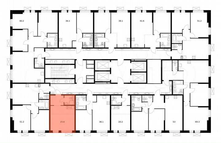 Квартира-студия, 25,6 м², 17/33 эт.
