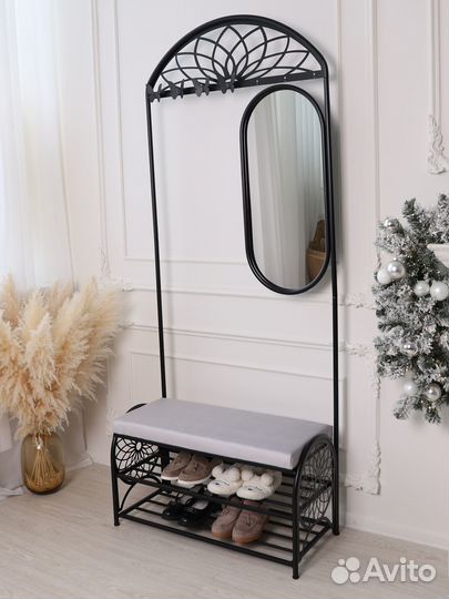 Обувница с вешалкой и зеркалом