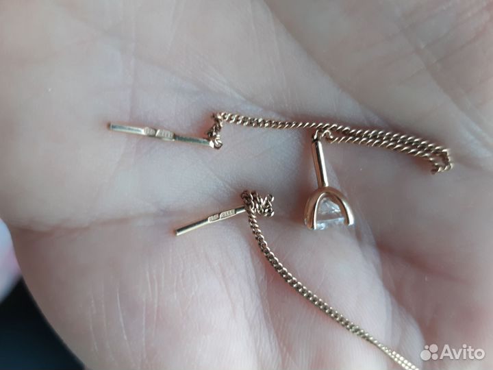 Серьги протяжки серебро