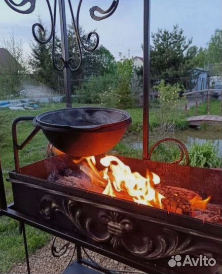 Мангал с печью под казан