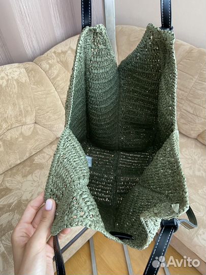 Женская Плетеная сумка zara/зара, летняя, шопер