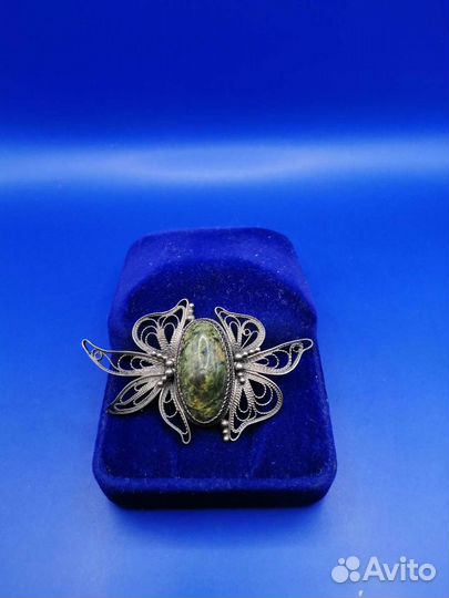 Брошь Брошка Винтаж СССР Натуральный камень