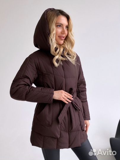 Пальто демисезонное женское с поясом