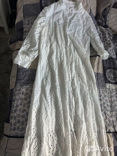 Платье халат, длинное белое. Новое