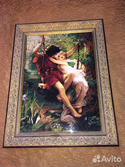 «Влюбленные на качелях« набор для вышивания