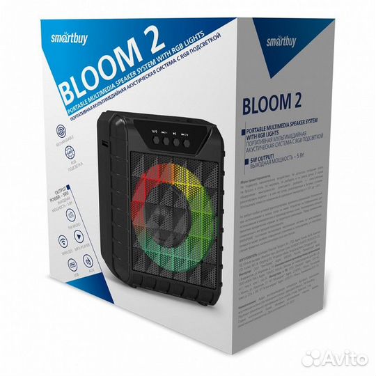 Колонка bluetooth Smartbuy, 5Вт, MP3, FM,RGB-подсв