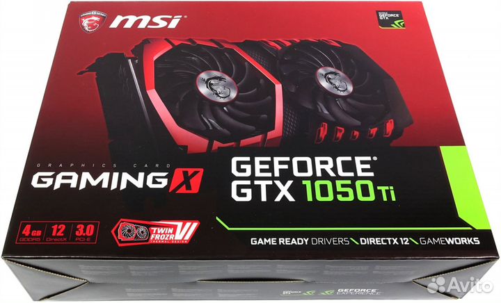 Видеокарта MSI GTX 1050 ti gaming x 4gb