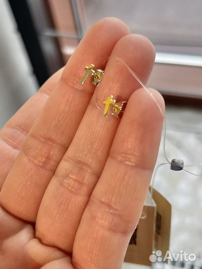 Золотые серьги пусеты