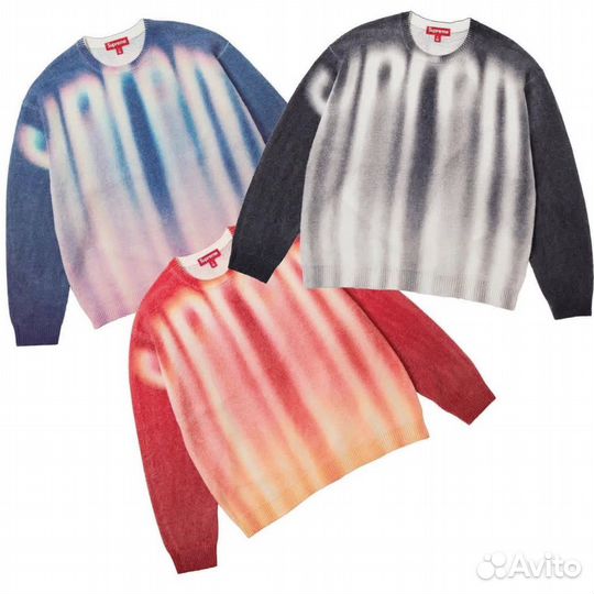 Свитер supreme blurred logo шерсть