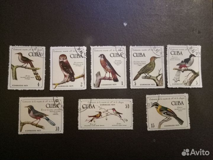 Марки cuba птици 1971г