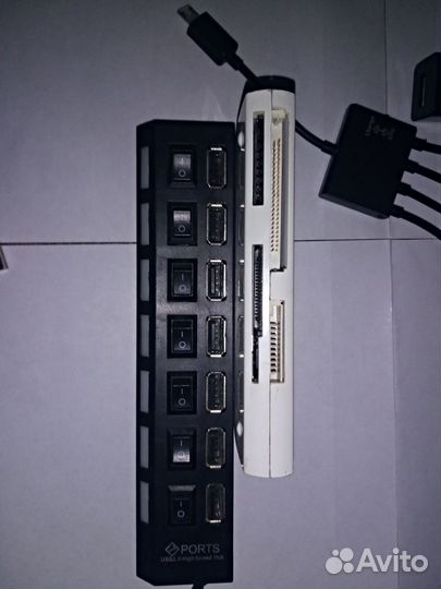 Компьютерные мыши 7 шт, usb хабы 3 шт и картридер