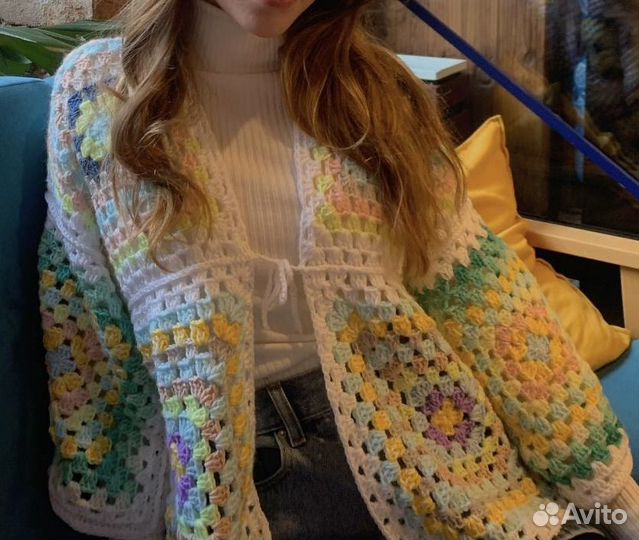 Кардиган из бабушкиных квадратов