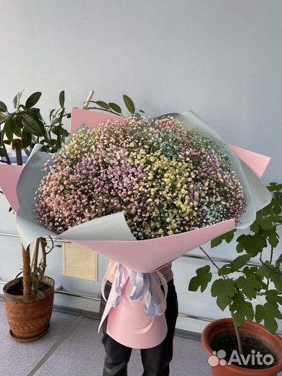 Большой букет гипсофила подарок букет гигант