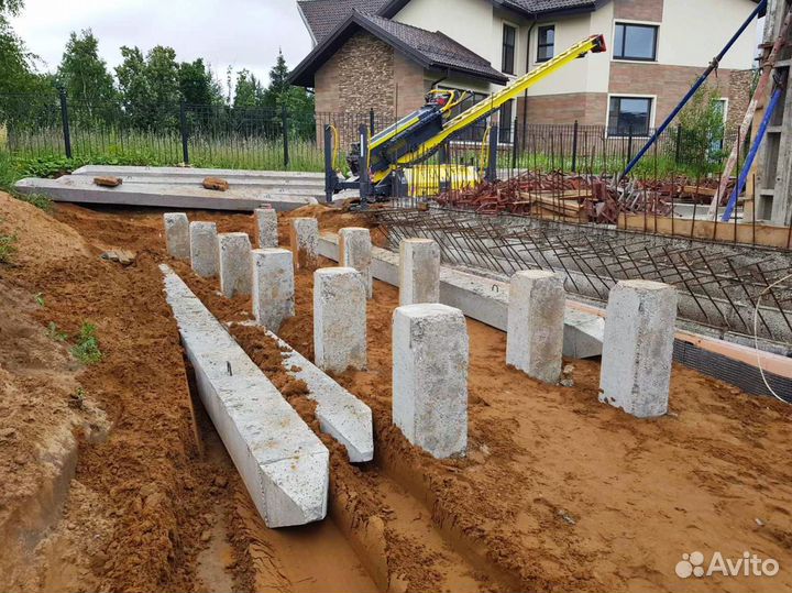 Забивные сваи. Фундамент. Установка