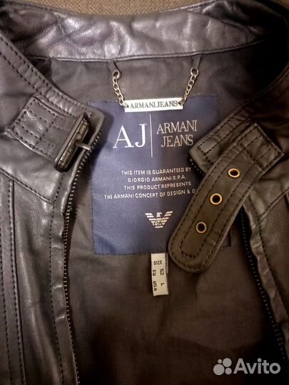 Кожаная куртка armani jeans