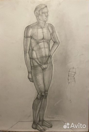 Академический рисунок,человек в полный рост