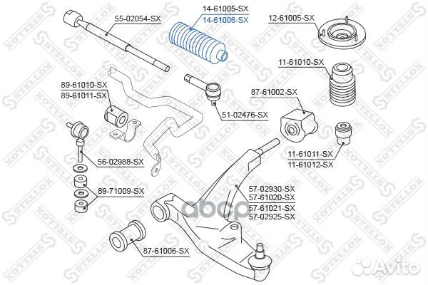 14-61006-SX пыльник рейки рулевой Suzuki Balen