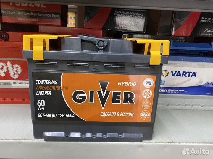 Аккумулятор Giver 60Ач 500А на Киа Рио