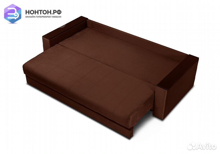 Диван еврокнижка Мадрид Lux темно-коричневый / кор