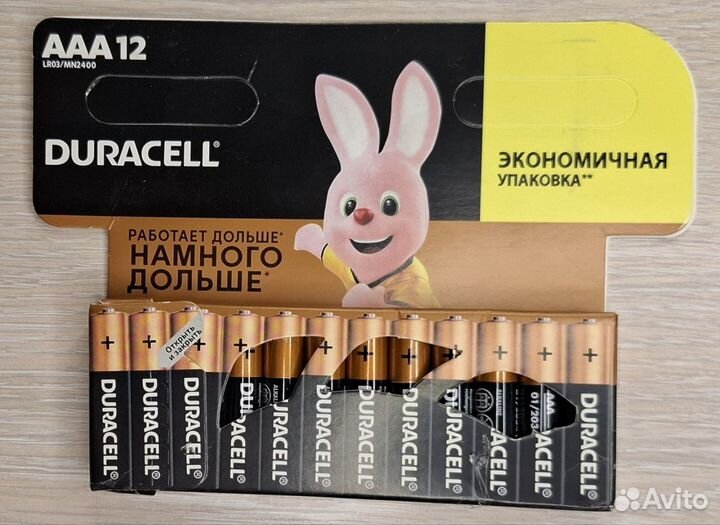 Батарейки Duracell ааа 12 шт