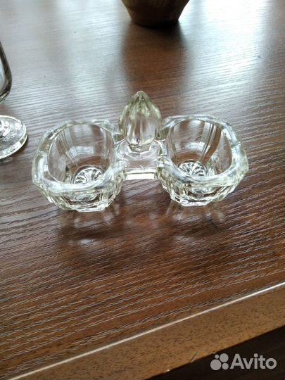 Набор для хрена и горчицы либо для специй. Стекло