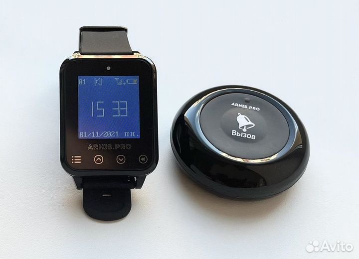 Кнопка вызова официанта/персонала с часами Элит